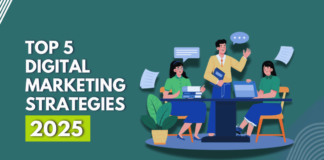 "Digital marketing strategies for 2025 featuring SEO, AI, video marketing, and social media trends."